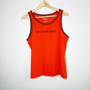 Burn Bootcamp Orange Stretchy Workout Tank Top Women’s Size Large